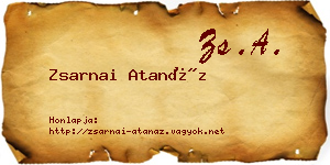 Zsarnai Atanáz névjegykártya
